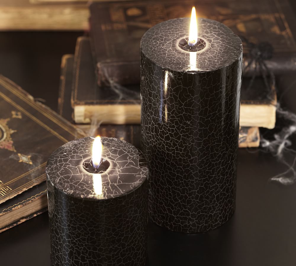 Crackle  Pillar Candles Pottery Barn