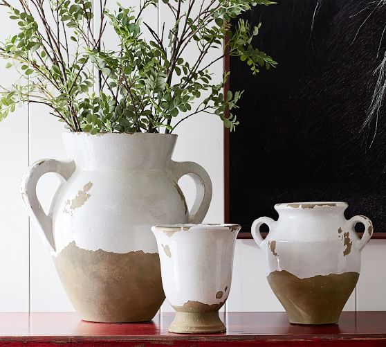 Tuscan Handcrafted Terracotta Indoor/Outdoor Vases Pottery Barn