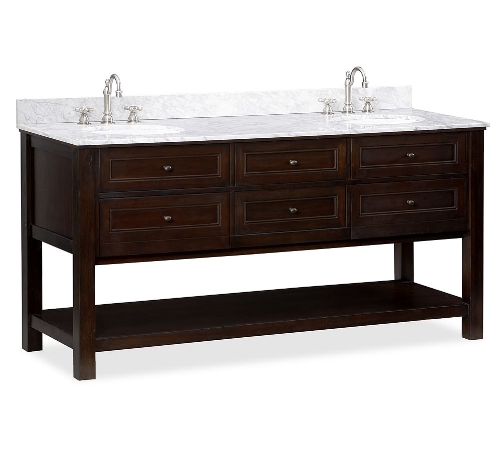 Classic Double Sink Console Espresso Finish Pottery Barn