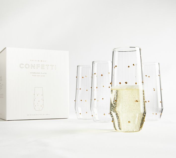 Handblown Champagne Flutes - Set of 4 - Confetti – GlobeIn