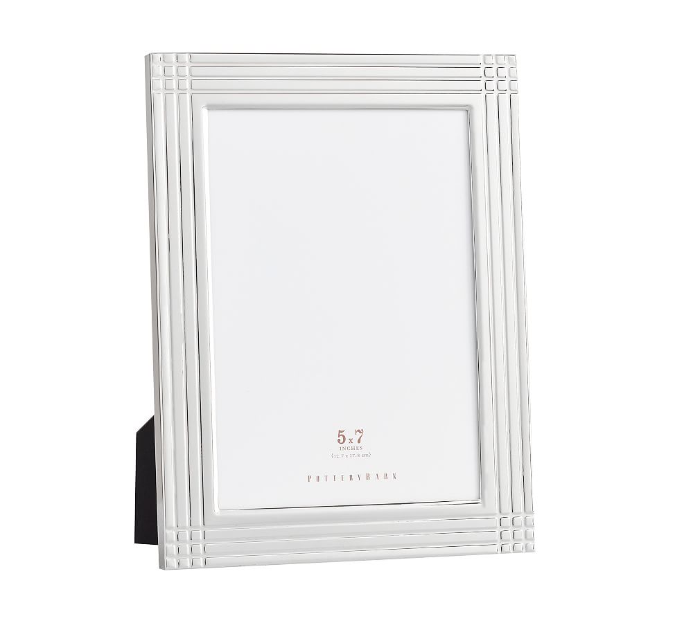 Crosshatch Silver Picture Frame Pottery Barn