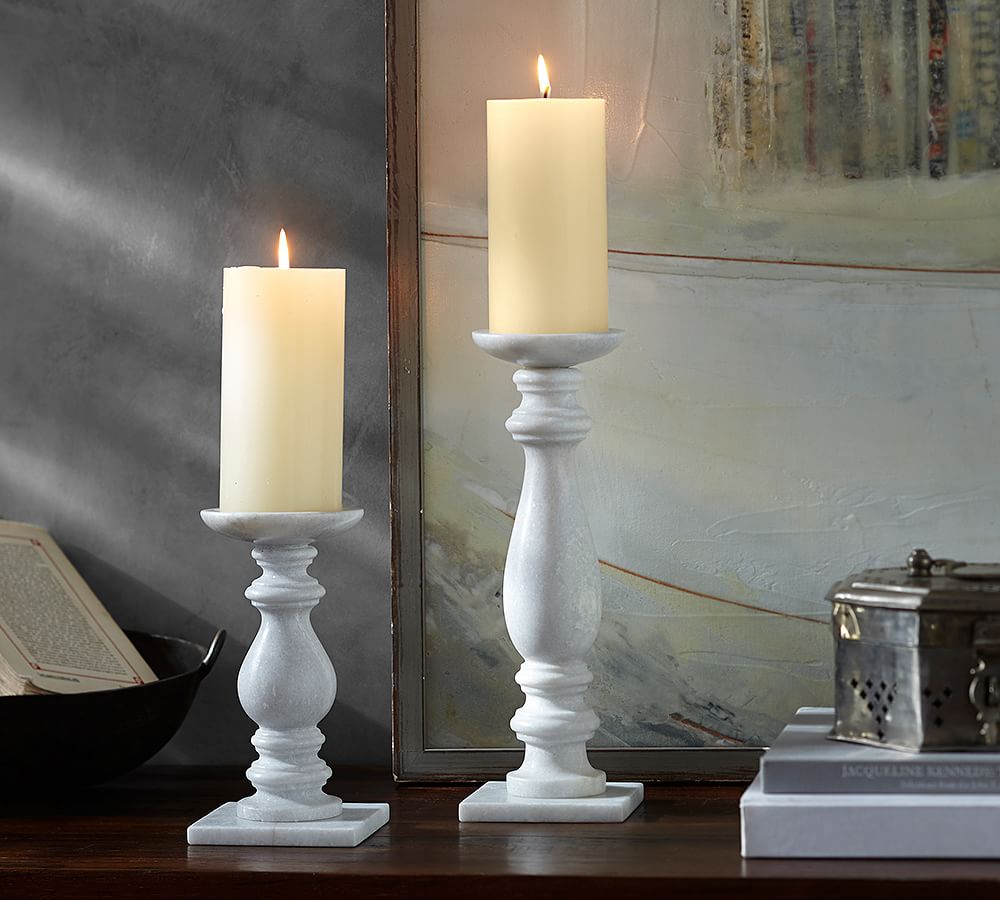 Royce Marble Pillar Candle Holder Pottery Barn