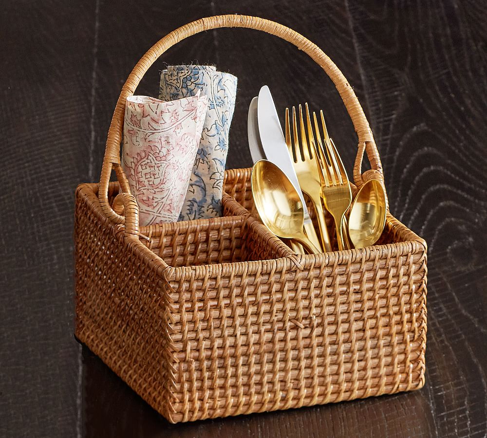 Jordan Woven Flatware Caddy Kitchen Accessories Pottery Barn