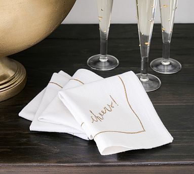 En Plain Air Cocktail Napkin  Garden Folly Cloth Cocktail Napkins