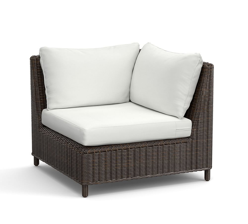 Torrey AllWeather Wicker Roll Arm Outdoor Sectional Set, Espresso