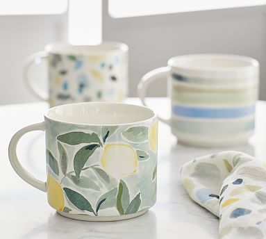 Espresso Cup & Saucer Lemon Flowers green, Cups and mugs