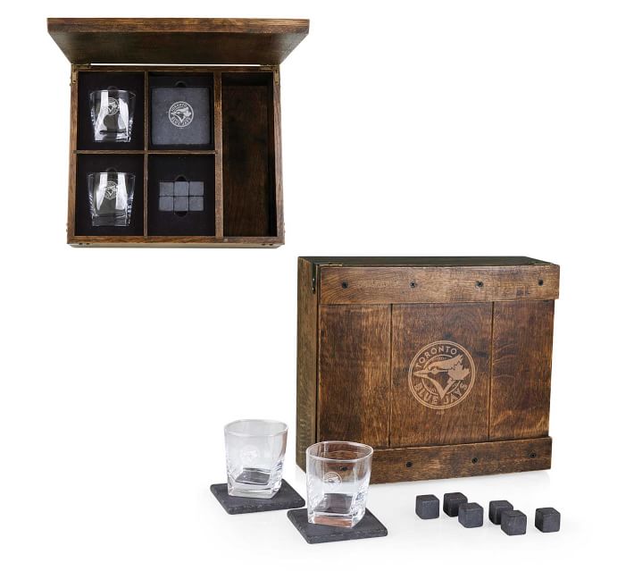 MLB Toronto Blue Jays Oak Whiskey Box Gift Set