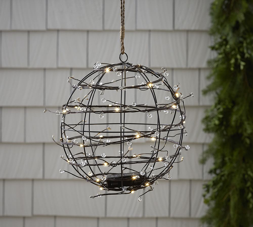 Faux Lit Berry Hanging Sphere Pottery Barn
