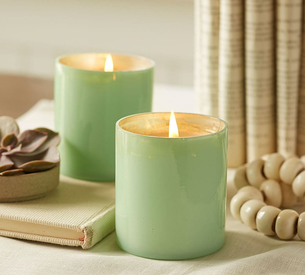 Seafoam Mercury Glass Scented Candle Pot