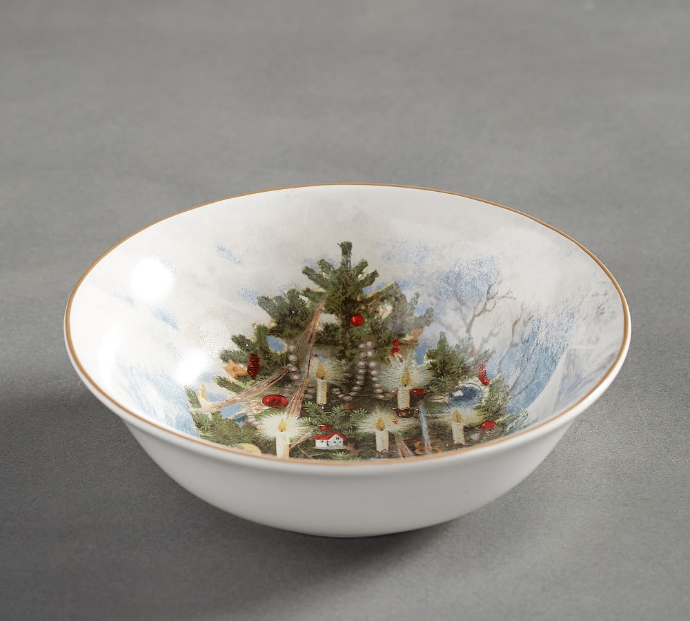Ceramic Pine Tree Print Bowl (Set of 4) main image 1