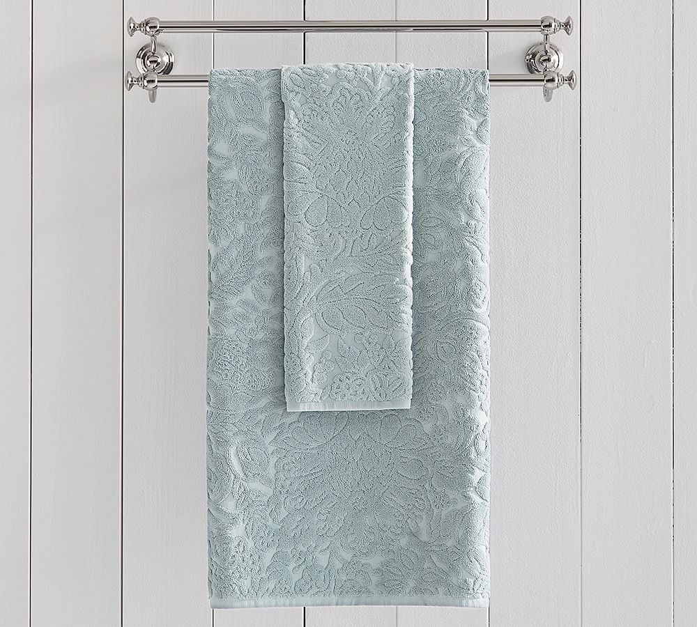 Isaac Floral Sculpted Bath Towel | Pottery Barn