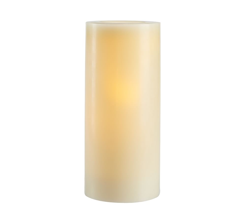Standard Flameless Wax Pillar Candle - Ivory