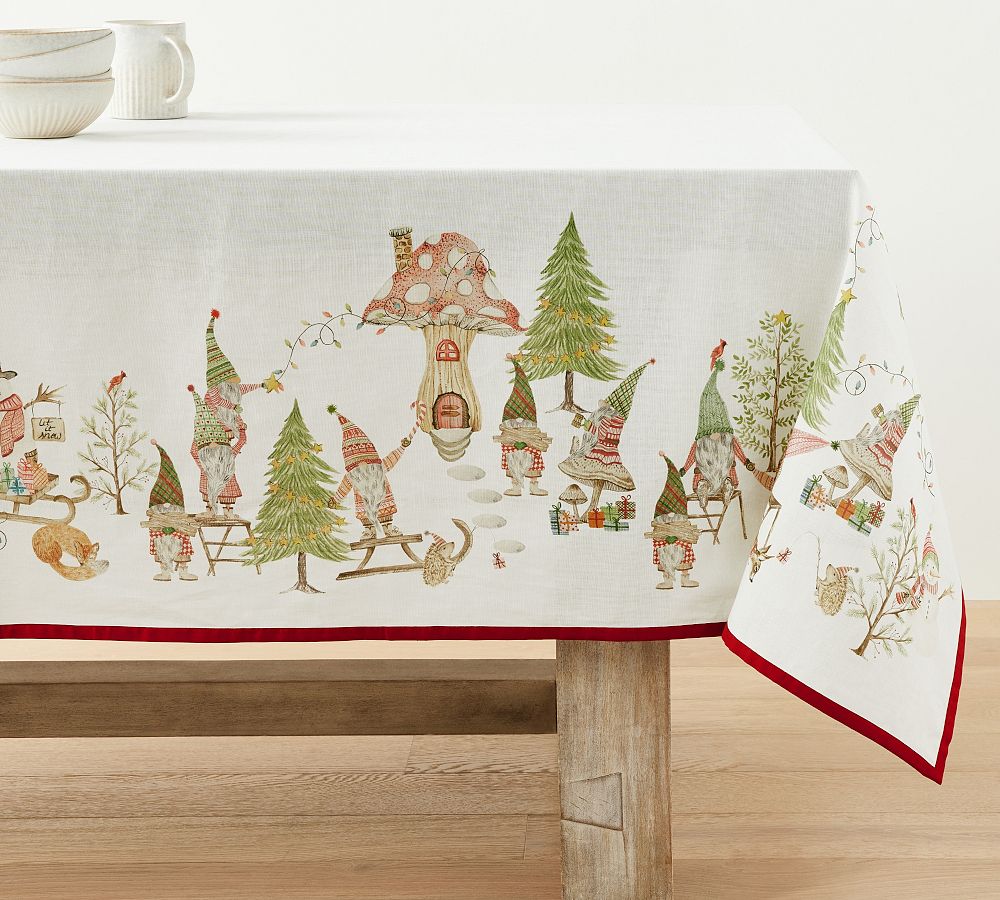 Forest Gnome Cotton/Linen Rectangular Tablecloth