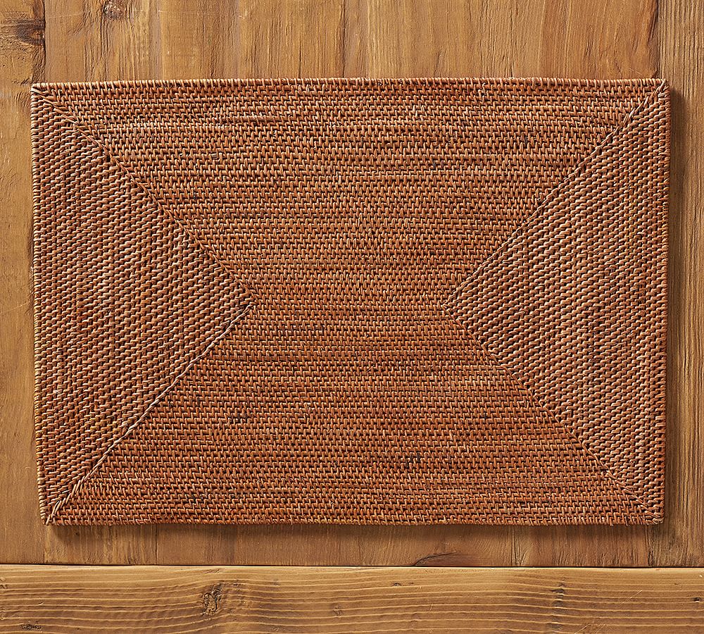 Tava Rattan Rectangular Placemat in Honey