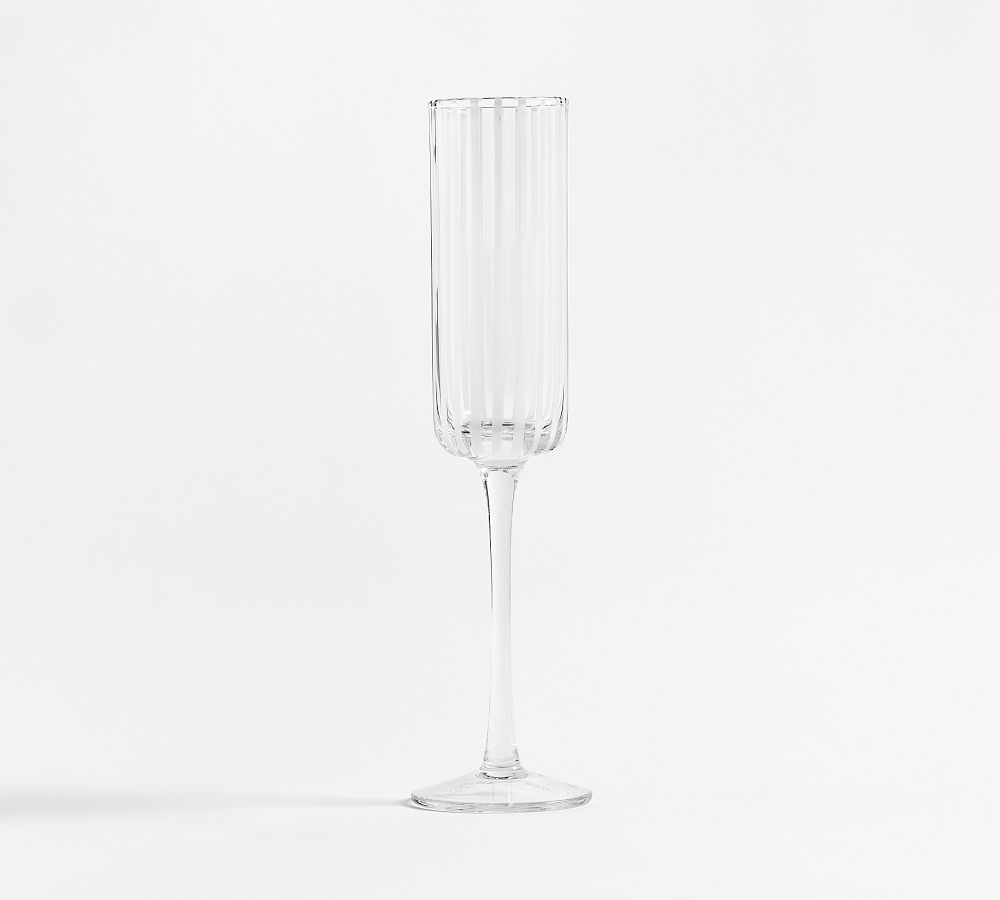 Stripe Champagne Flutes - Set of 4