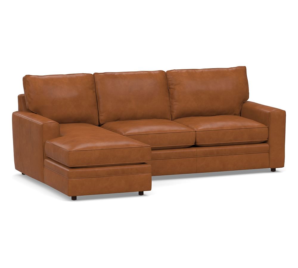 Pearce Square Arm Leather Sofa Chaise Sectional