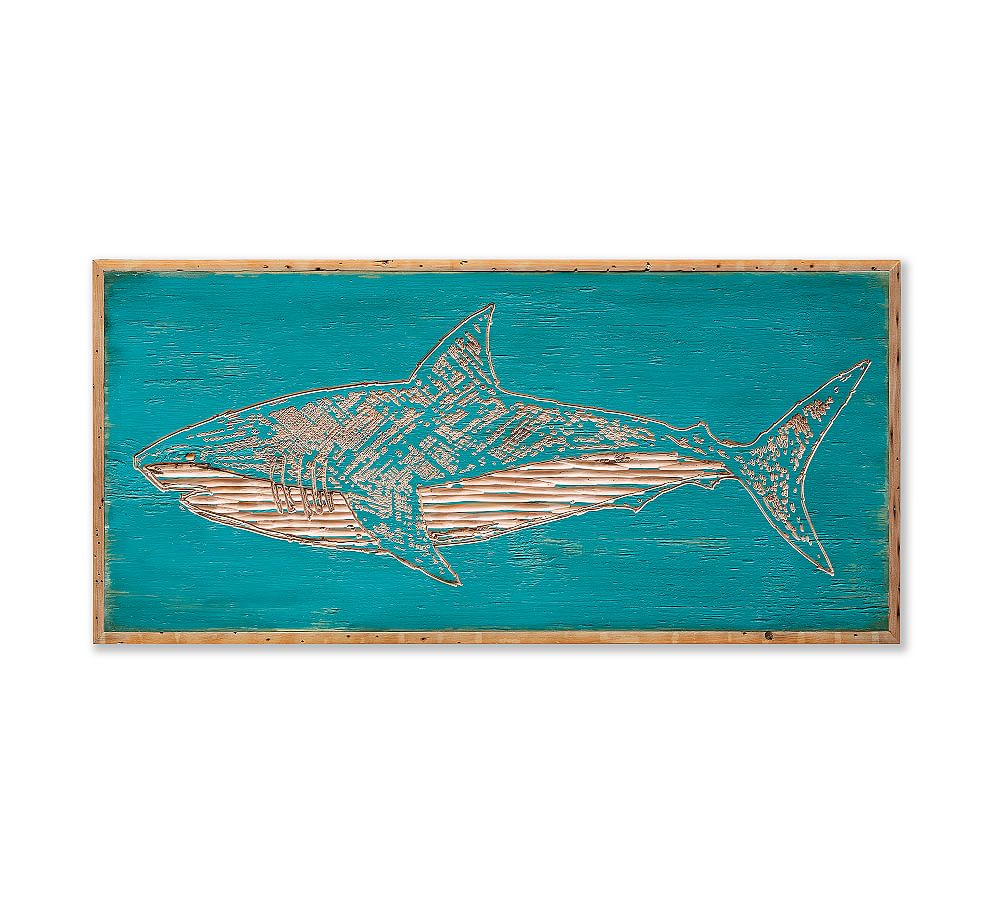 Carved Wood Shark Wall Art