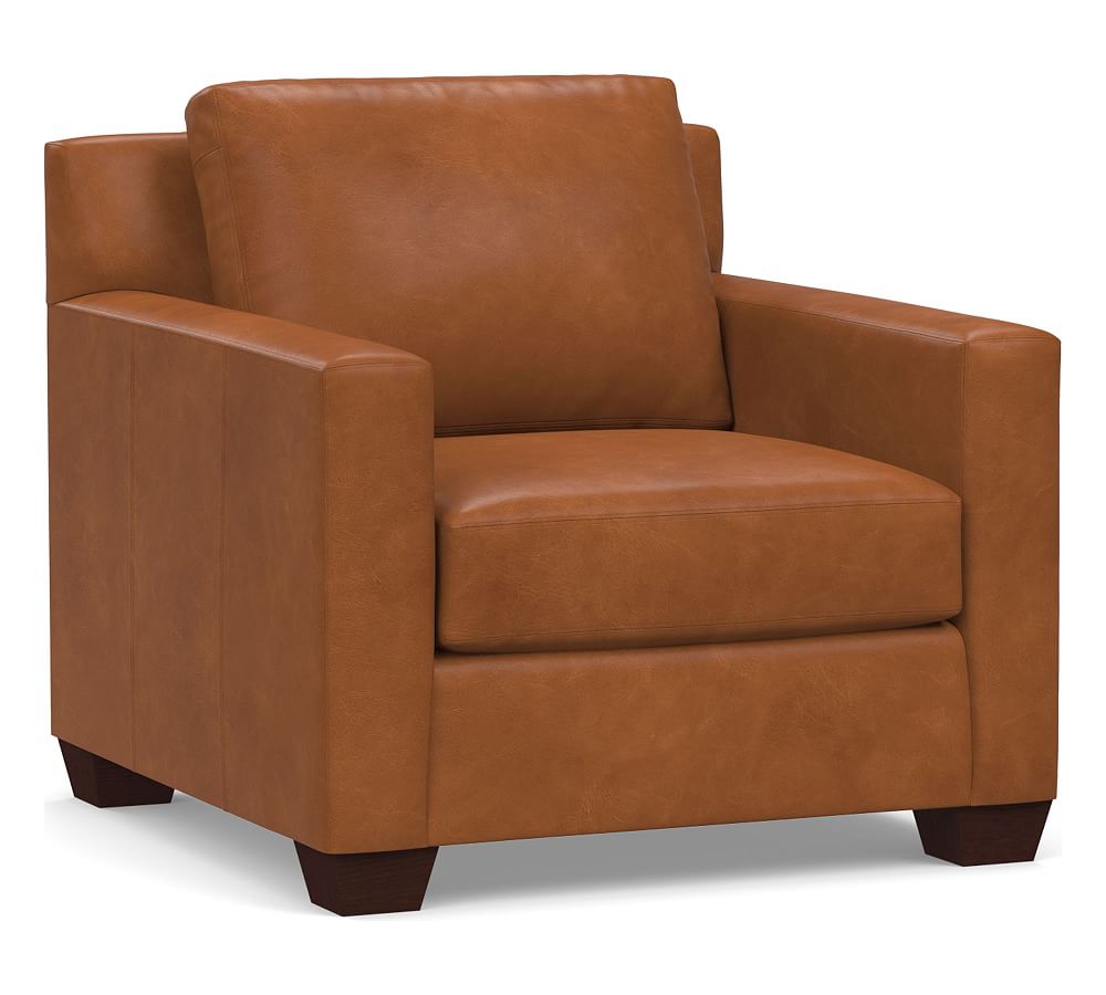 York Square Arm Leather Armchair