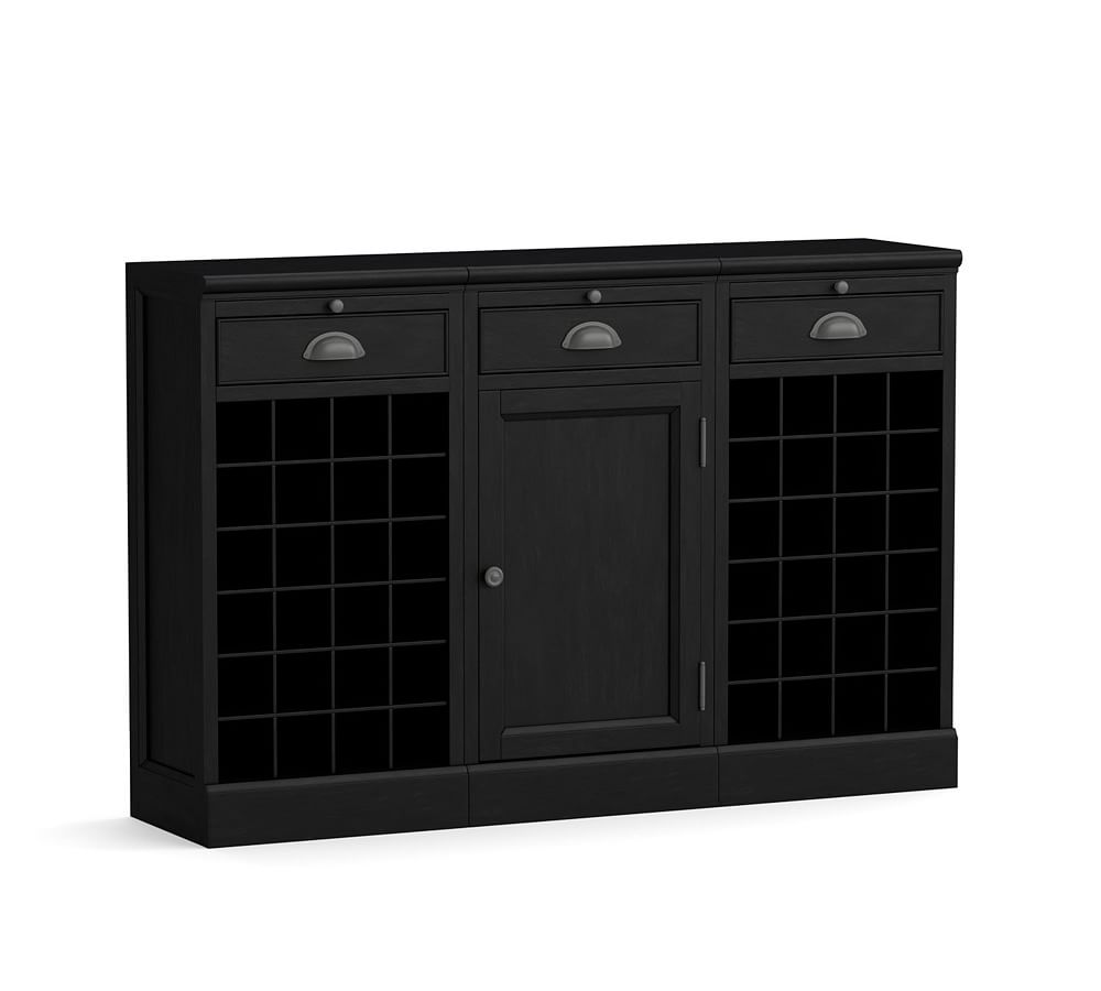 Pottery Barn Modular Bar 54” Buffet With Double Wine Grid | The Summit ...