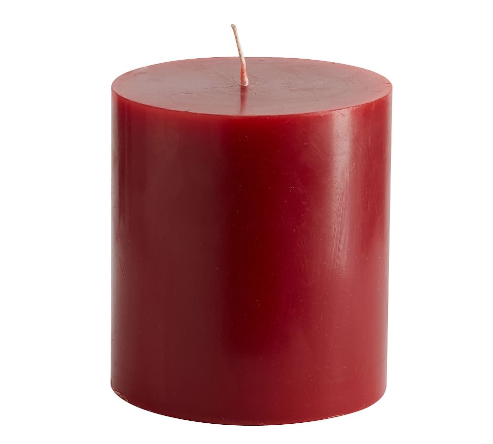 Unscented Wax Pillar Candle - Red