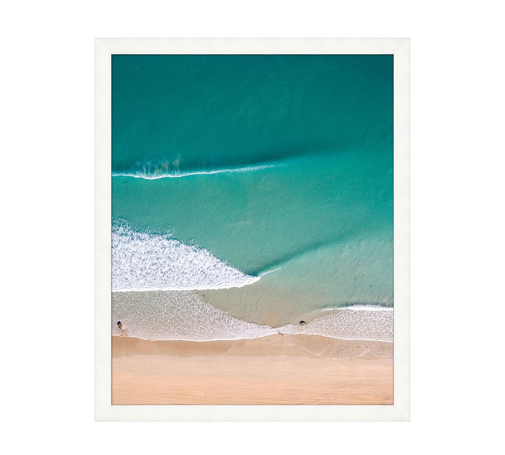 Teal Beach Framed Prints
