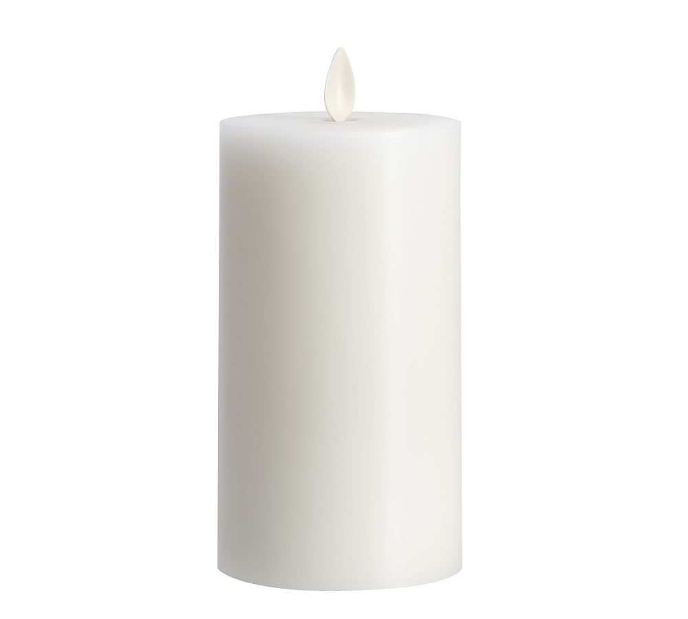 3" x 6" White Premium Flickering Flameless Wax Pillar Candle