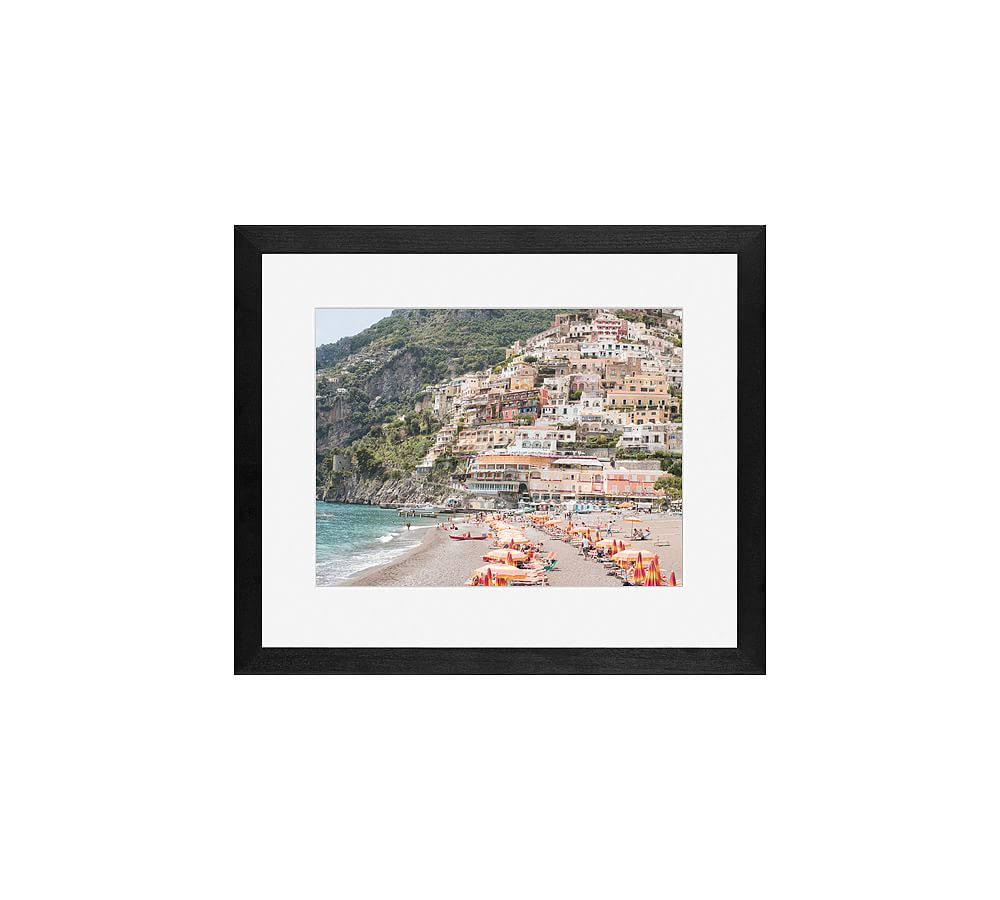 Beach Days Positano Framed Print by Rebecca Plotnick