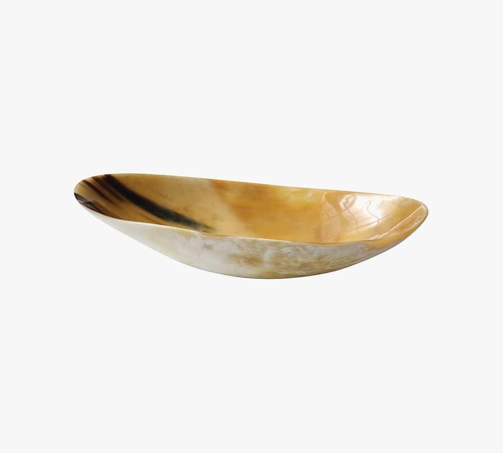 Horn Handcrafted Oval Serving Bowl