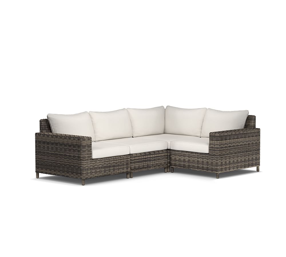 Torrey Wicker 4-Piece Square Arm Outdoor Sectional