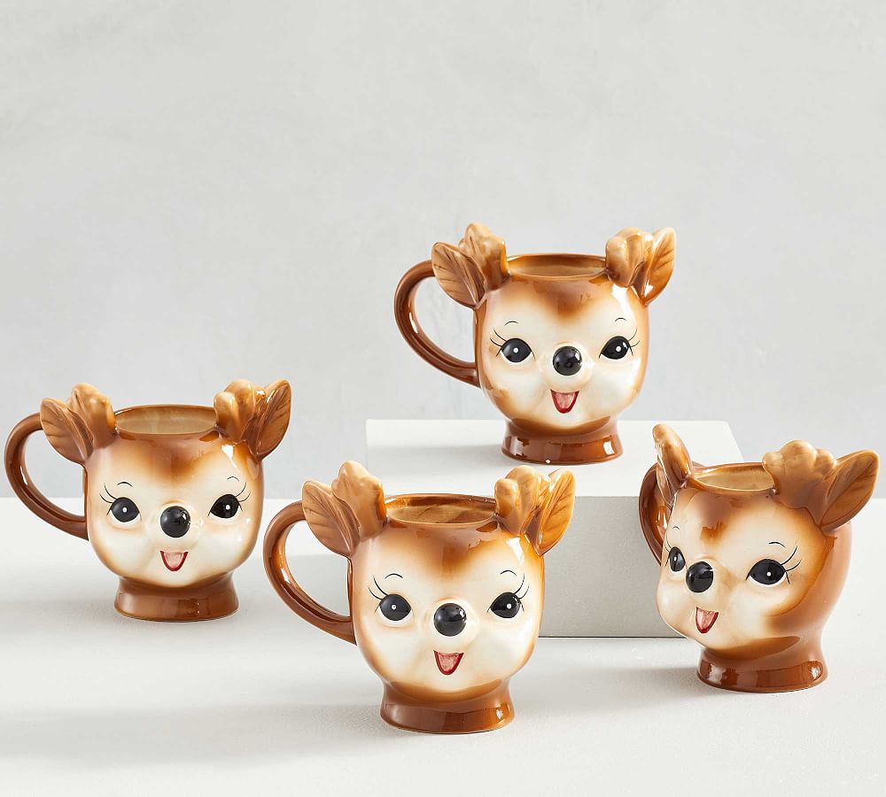 Cheeky Reindeer Handcrafted Ceramic Mugs