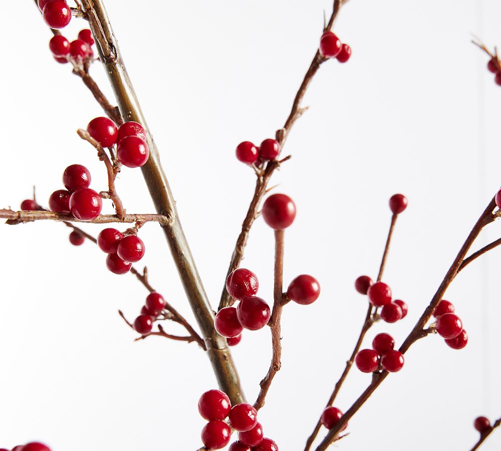 Faux Berry Branch - Red