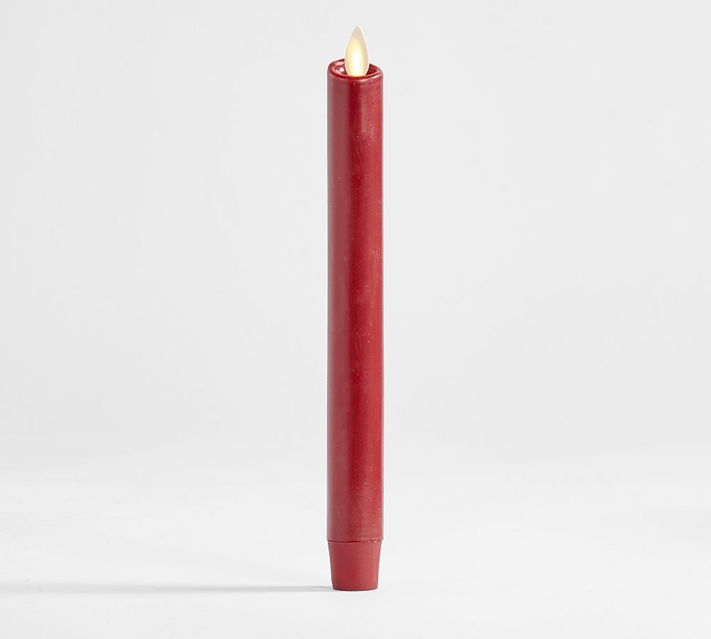 Premium Flickering Flameless Wax Taper Candle Pottery Barn
