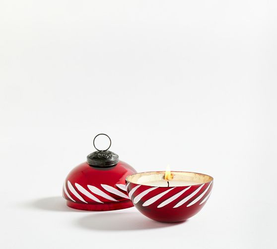 Ornament Shaped Scented Candles Winter Spruce Pottery Barn