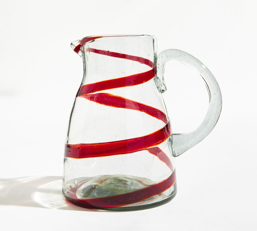 Red Ribbon Handcrafted Recycled Pitcher