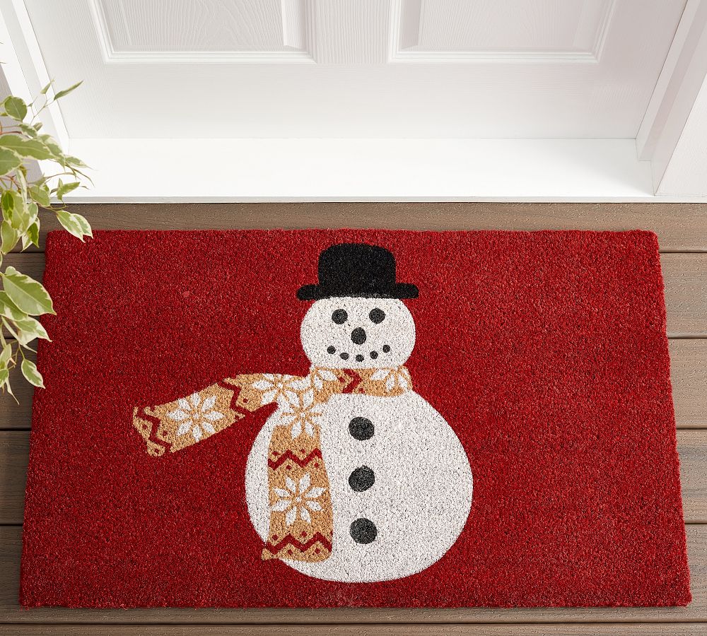 Snow Time Snowman Winter Doormat Indoor Outdoor 18 x 30