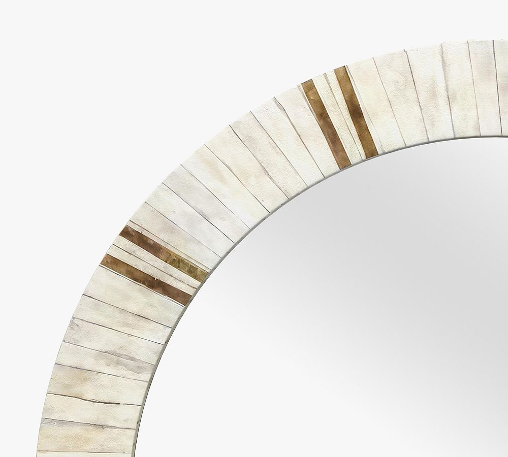 Coco Round Bone Mirror - 30" | Pottery Barn