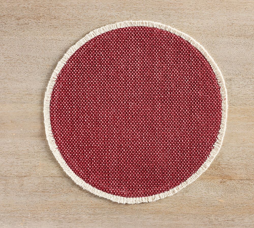 Mason Handwoven Cotton Fringe Round Placemats Set of 4 Pottery Barn