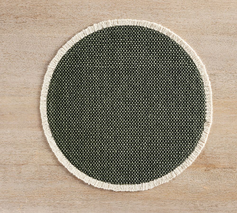 Mason Handwoven Cotton Fringe Round Placemats Set of 4 Pottery Barn