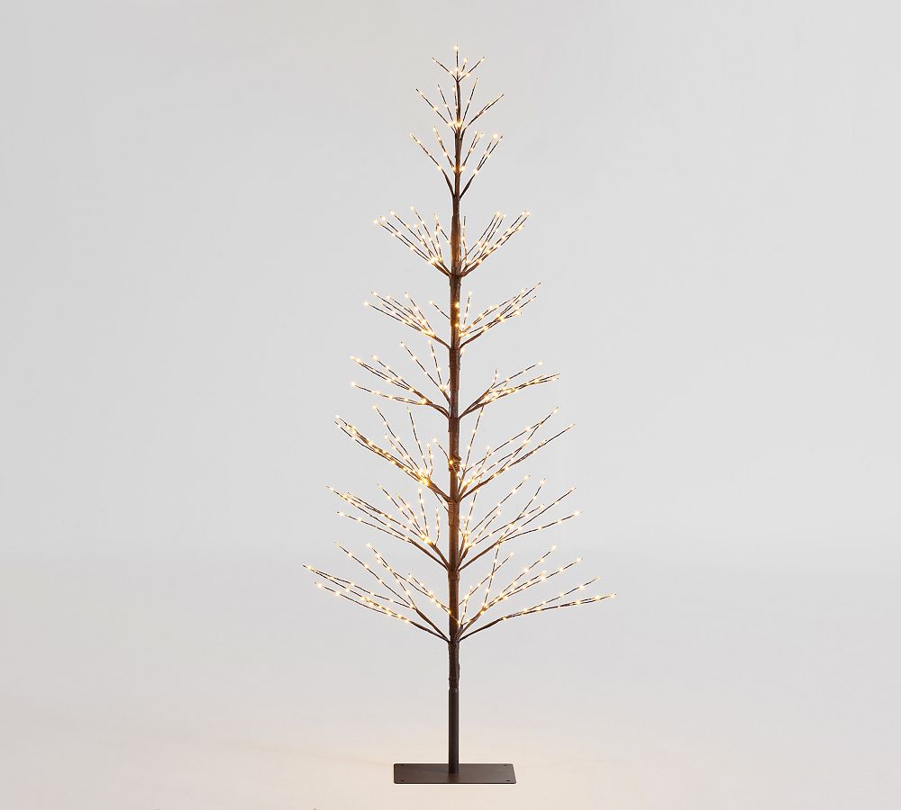 Lit Twinkling Twig Tree Pottery Barn   Lit Twinkling Twig Tree Brown 5 L 