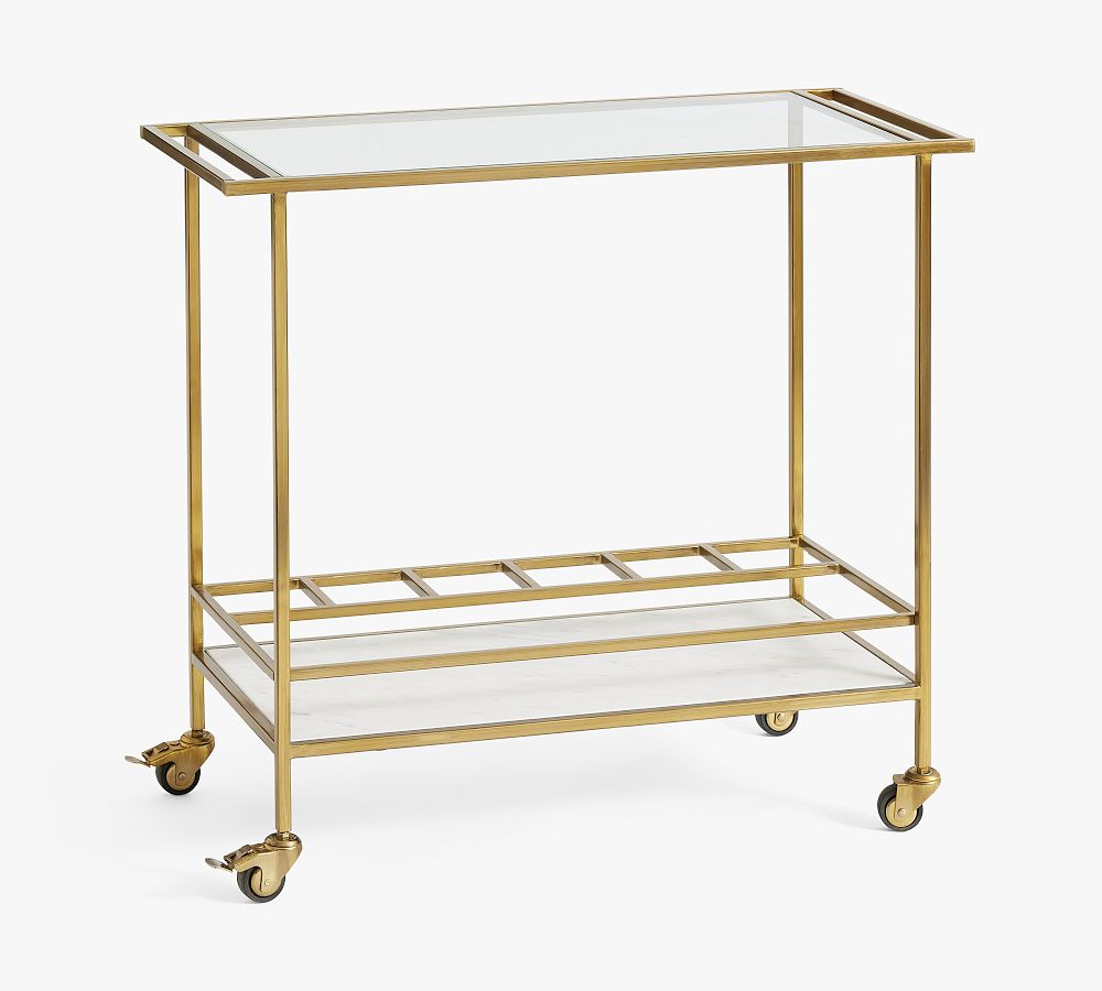 Delaney Marble Bar Cart Pottery Barn