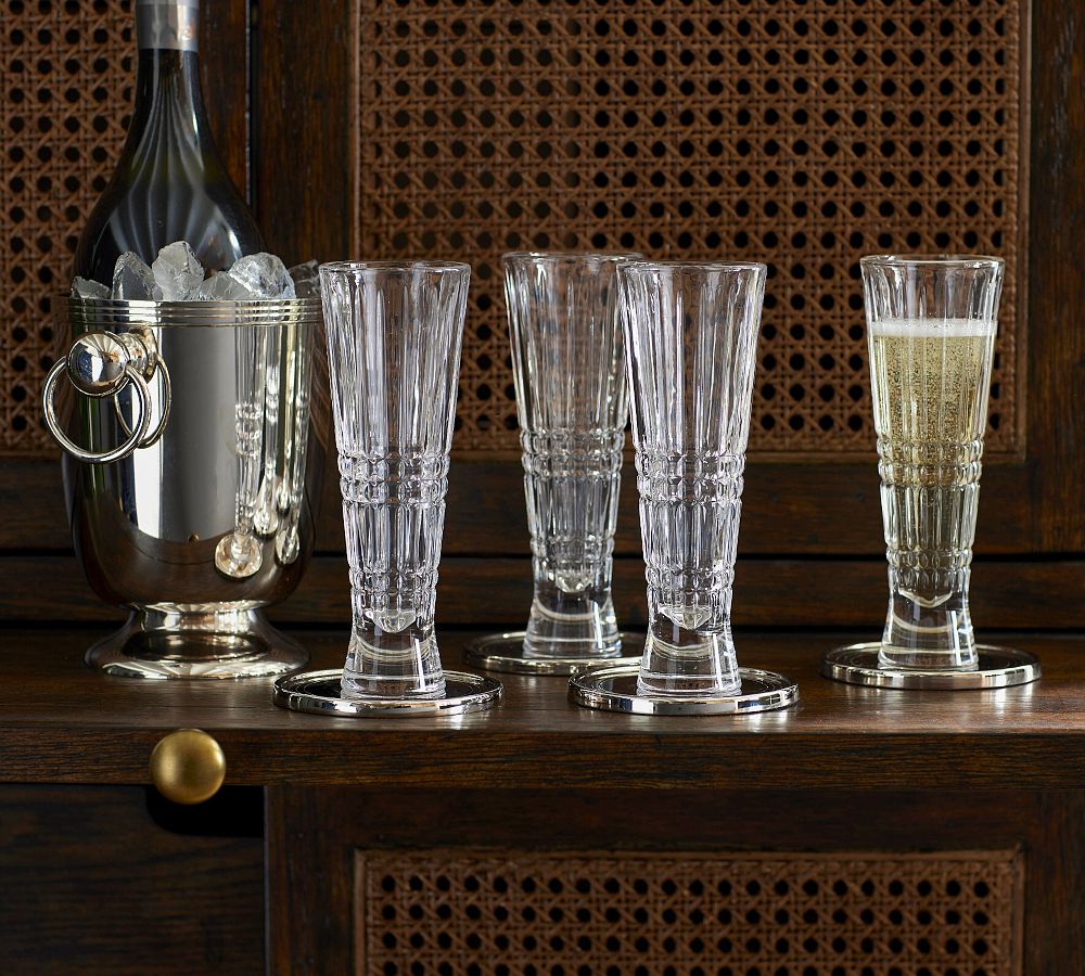 Stewart Plaid Champagne Flutes - Set of 4