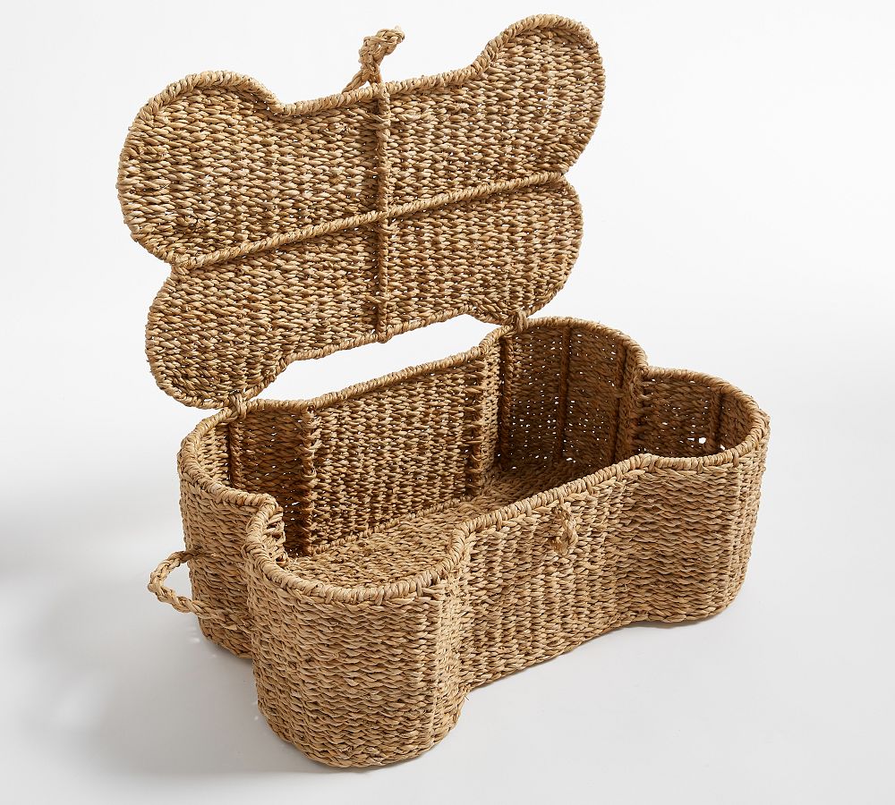 BONE DRY Bone-Shaped Wicker Storage Basket, Small 