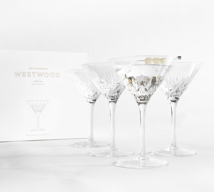 Pottery Barn Westwood Martini Glasses - Set of 4