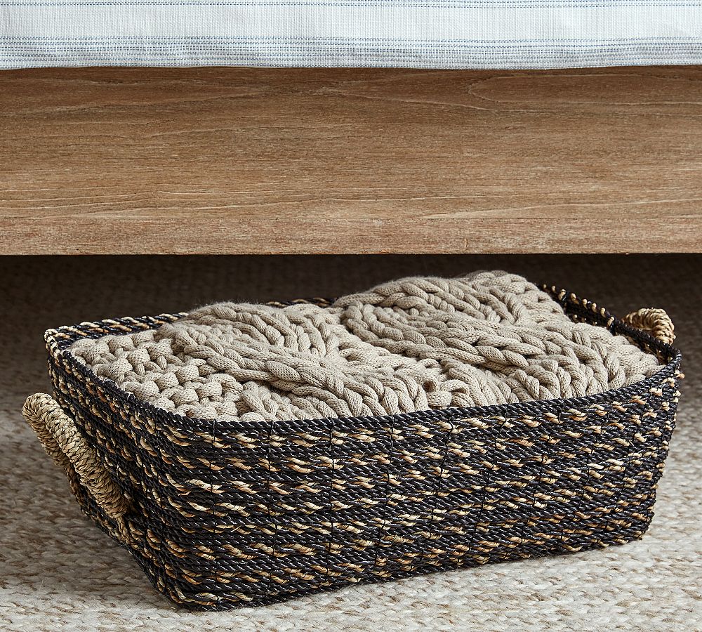 Asher Handwoven Seagrass Underbed Basket | Pottery Barn