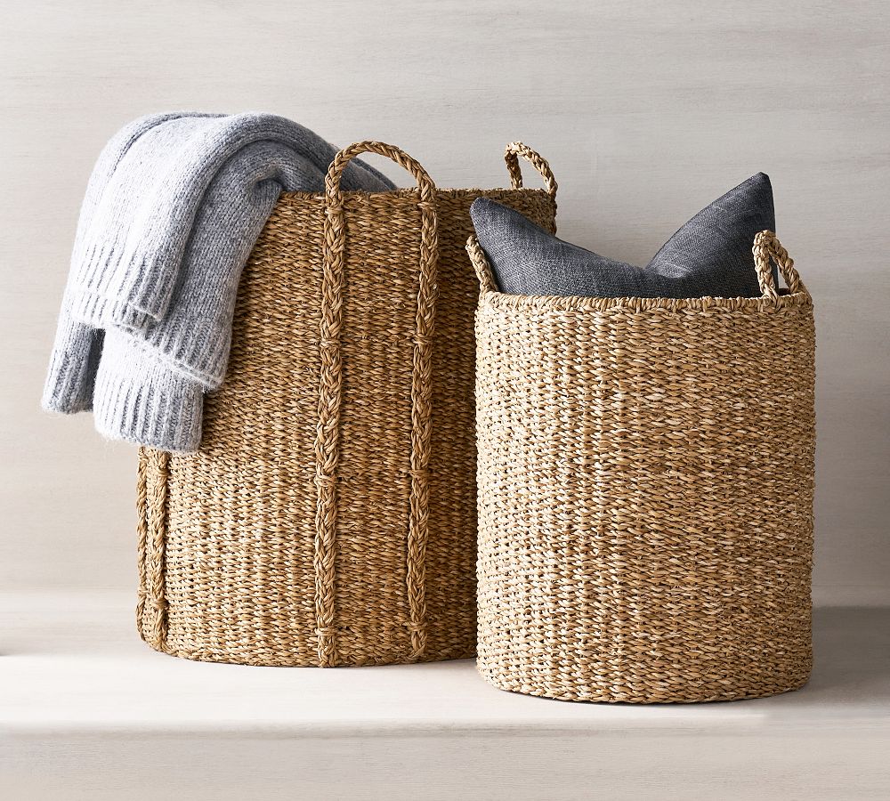 Buy Handwoven Laundry Basket Bag With Lid