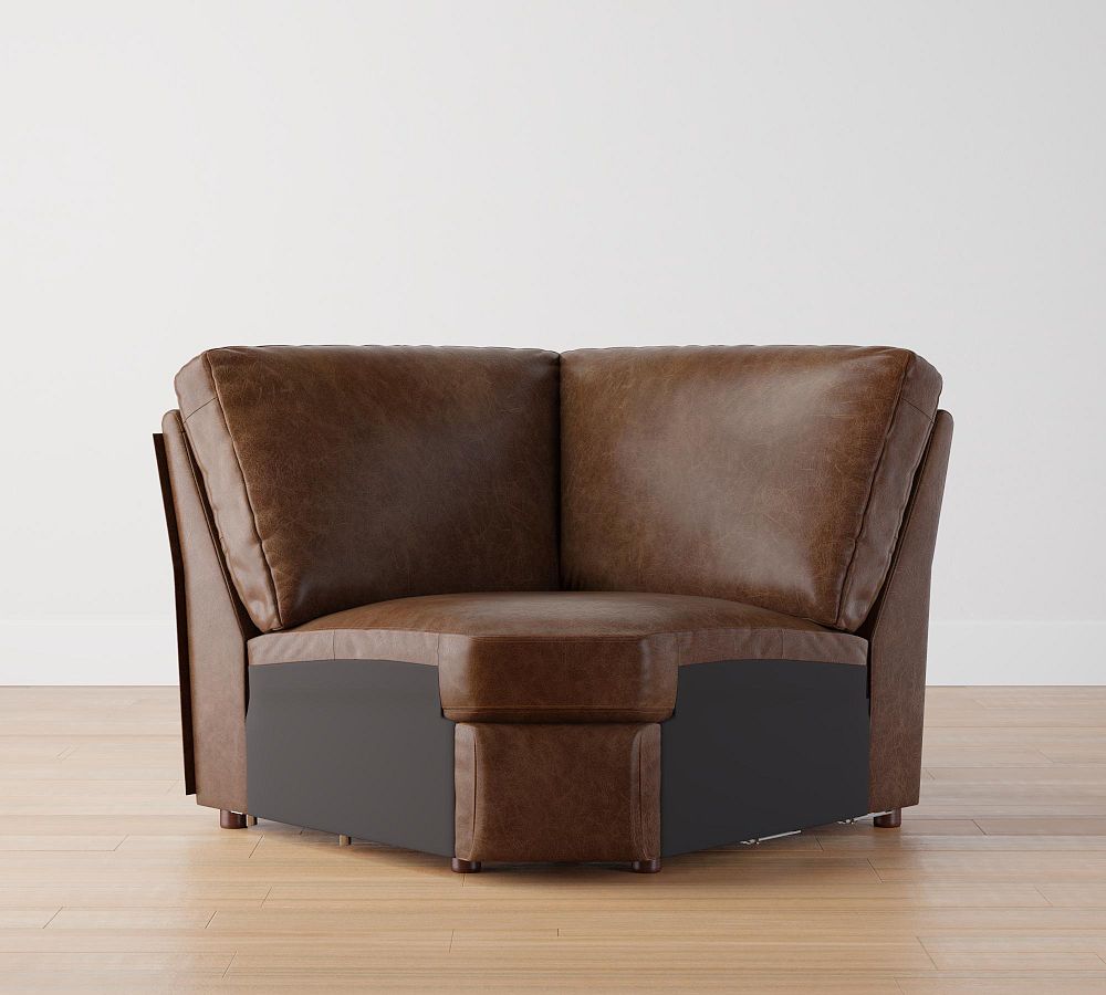 Build Your Own Turner Square Arm Leather Power Sectional Pottery Barn