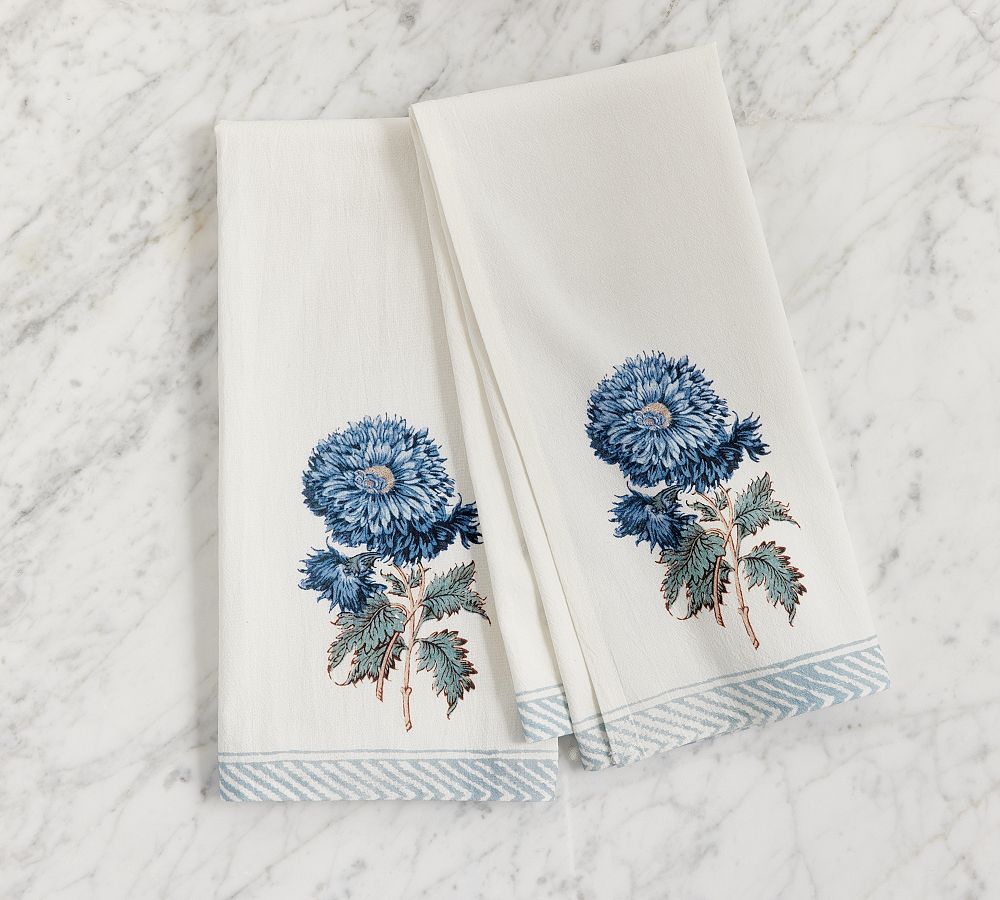 Chrysanthemum Cotton Tea Towels - Set of 2