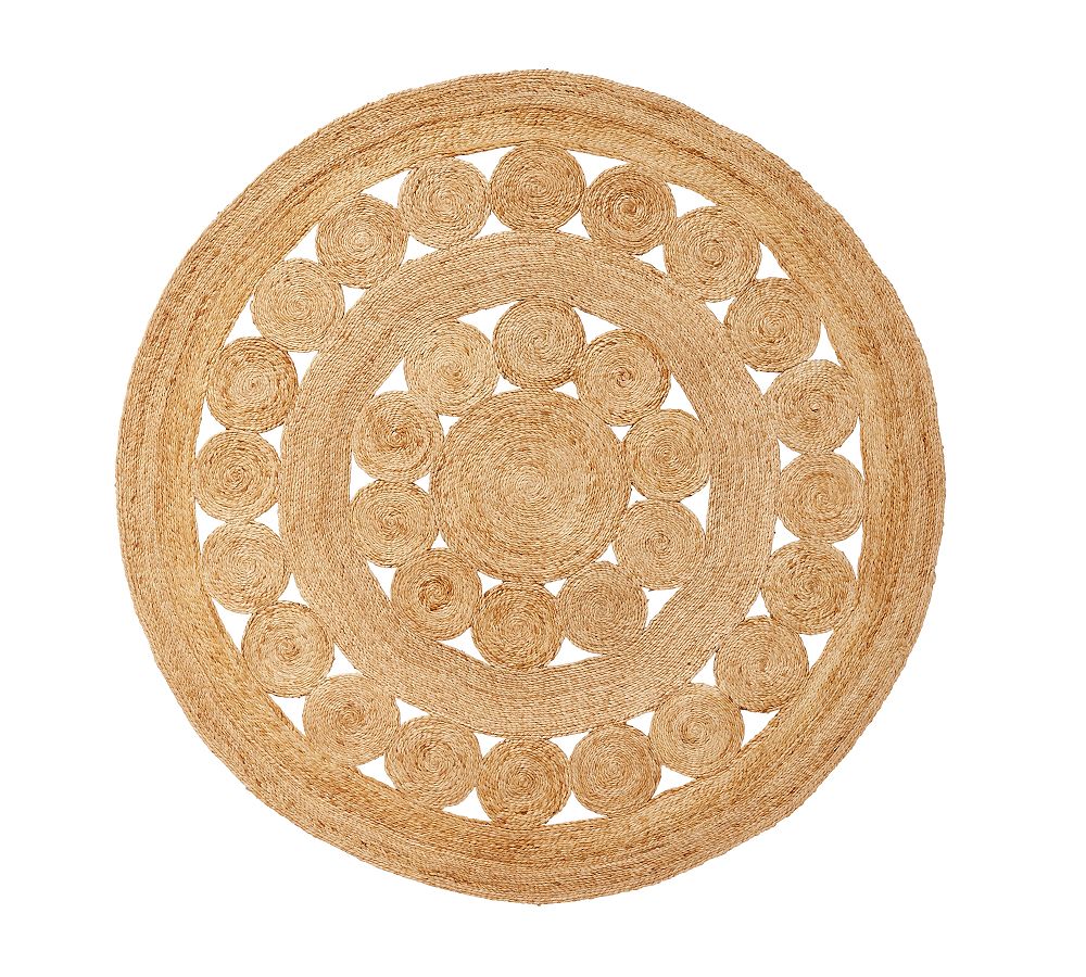 Jute Round Floor Mat, Small Circles – Pisarto