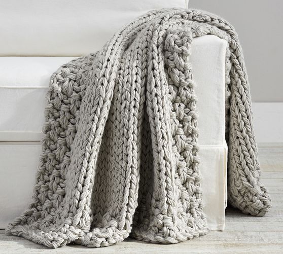 Ellsworth Chunky Border Throw Blanket | Pottery Barn