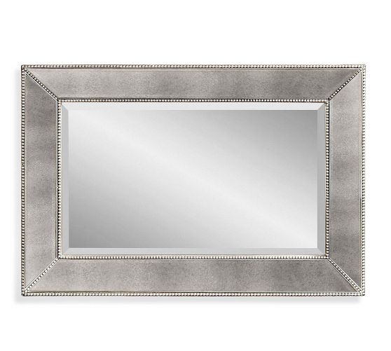 Beveled Glass Beaded Rectangular Wall Mirror - Small | Pottery Barn